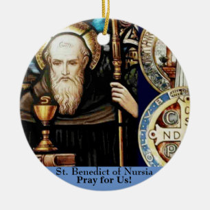 Benedikt von Nursia Keramik Ornament