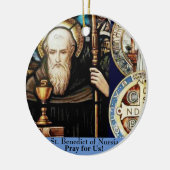 Benedikt von Nursia Keramik Ornament (Links)