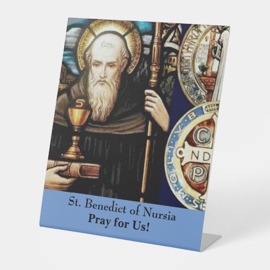 Benedikt von Nursia Sockelschild (Vorderseite)