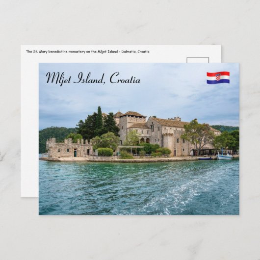 Benediktinerkloster auf der Insel Mljet - Kroatien Postkarte (Vorne/Hinten)