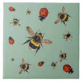 Beneficial Bees n Ladybugs Fliese (Vorderseite)