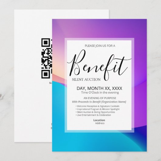 Benefit Invitation Template Einladung (Vorne/Hinten)