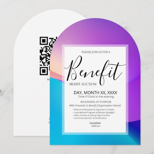 Benefit Invitation Template Einladung (Vorne/Hinten)