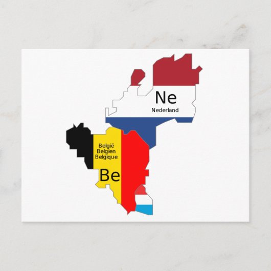 Benelux-Karte Postkarte (Vorderseite)