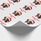 Benennen Sie Boxer in einem Weihnachtsmannmütze-Wr Geschenkpapier (Ecke)