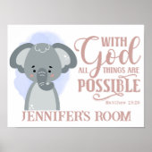 Benennen Sie Christliches Niedliches Baby Elephant Poster (Vorne)