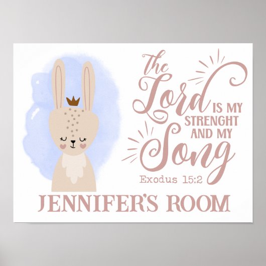 Benennen Sie Christliches Niedliches KaninchenBiok Poster (Vorne)