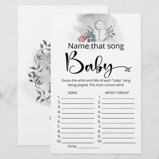 Benennen Sie das Baby Dusche Spiel (Vorne/Hinten)