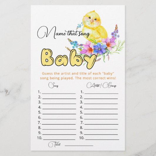 Benennen Sie das Baby Dusche Spiel (Vorderseite)