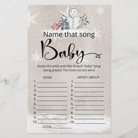 Benennen Sie das Baby Dusche Spiel (Vorderseite)