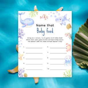 Benennen Sie das Baby Food Ocean Baby Dusche Spiel
