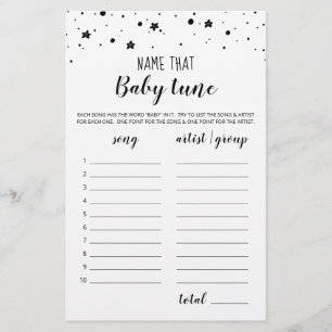 Benennen Sie das Baby Tuning-Spiel Baby Shower Par