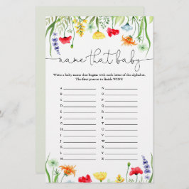 Benennen Sie das Babyspiel bunt Wildblumen