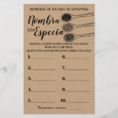 Benennen Sie das Spice Brautparty-Spiel Englisch S (Rückseite)