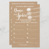 Benennen Sie das Spice Brautparty-Spiel Englisch S (Vorne/Hinten)