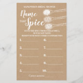 Benennen Sie das Spice Brautparty-Spiel Englisch S (Vorderseite)