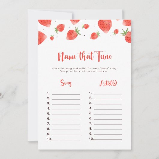 Benennen Sie das Tune Game, Berry Sweet Baby Shoot Einladung (Vorderseite)