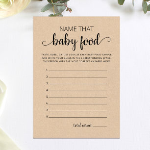 Benennen Sie die Baby Food Baby Dusche Party Card Einladung