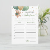 Benennen Sie die Baby Tune Baby Shower Teddy Bear Einladung (Stehend Vorderseite)