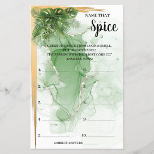 Benennen Sie die Spitzel Tropical Brautparty Game  Flyer