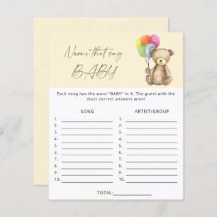 Benennen Sie dieses Lied Baby Dusche Spiel - Bär