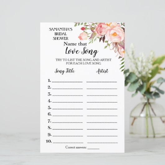 Benennen Sie dieses Lied Brautparty englisch Spani (Stehend Vorderseite)