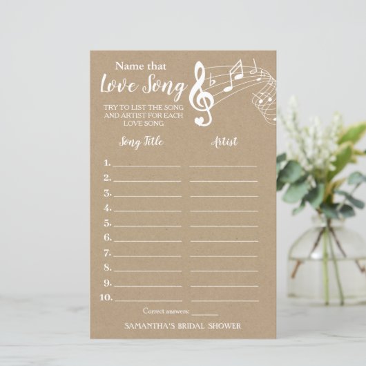 Benennen Sie dieses Lied Brautparty englisch Spani (Stehend Vorderseite)