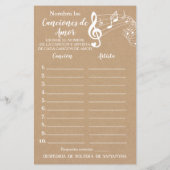 Benennen Sie dieses Lied Brautparty englisch Spani (Rückseite)