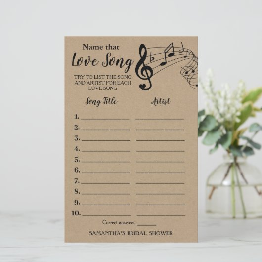 Benennen Sie dieses Lied Brautparty englisch Spani (Stehend Vorderseite)