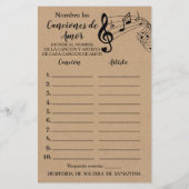 Benennen Sie dieses Lied Brautparty englisch Spani (Rückseite)