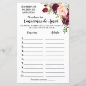 Benennen Sie dieses Lied Brautparty englisch Spani (Rückseite)