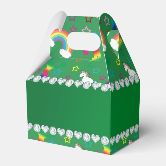 Benennen Sie grüne Cheerleader Regenbogen unicorns Geschenkschachtel (Rückseite)