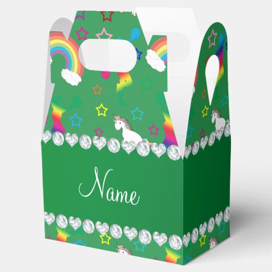Benennen Sie grüne Cheerleader Regenbogen unicorns Geschenkschachtel (Geöffnet)