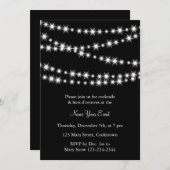 Benennen Sie Ihr Event Black Twinkle Lights Einladung (Vorne/Hinten)