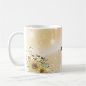 Benennen Sie Ihren Namen Elegante Sonnenblumen Hig Kaffeetasse (Links)