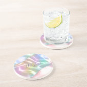 Benennen Sie Lila Skript, Iridescent Wave Getränkeuntersetzer (Seite)