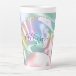 Benennen Sie Lila Skript, Iridescent Wave Milchtasse