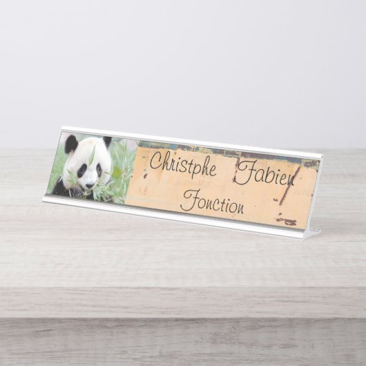 Benennen Sie Teller Riesenpanda 2 . Schreibtischnamensplakette (Vorderseite )