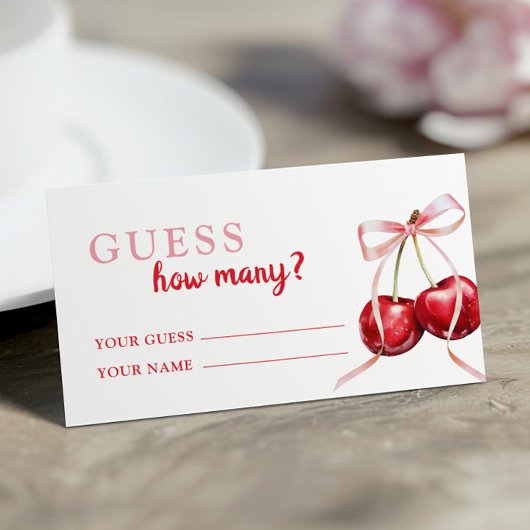 Benennen Sie viele Guess Cherry Baby Dusche Begleitkarte