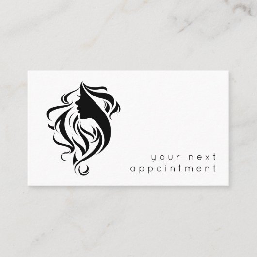 Benennung des eleganten Salon Stylist Logos Visitenkarte (Vorderseite)