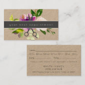 Benennung des modernen Floral-Salon-Scheren-Logos Visitenkarte (Vorne/Hinten)