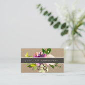 Benennung des modernen Floral-Salon-Scheren-Logos Visitenkarte (Stehend Vorderseite)