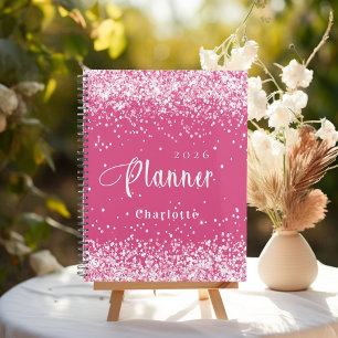 Benennung des Rosa-Rosa-Glitzer 2026 Planer