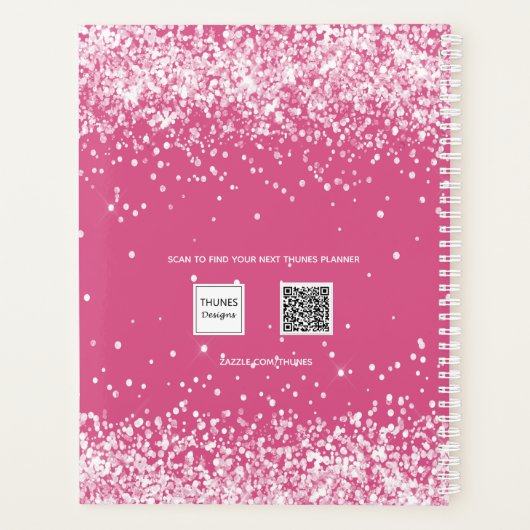 Benennung des Rosa-Rosa-Glitzer 2026 Planer (Rückseite)