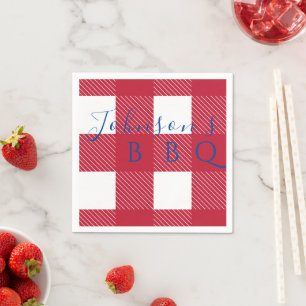 Benennung Red White Buffalo Karo GRILLEN Serviette