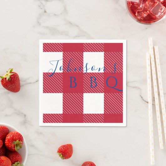 Benennung Red White Buffalo Karo GRILLEN Serviette (Beispiel)
