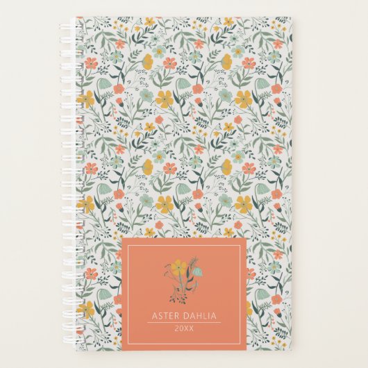 Benennung Schönes botanisches Muster anpassen Planer (Vorderseite)