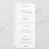 Benennung von Celebration Foto Baby Blue Einladung (Rückseite)