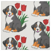 Benese Mountain Welpe mit Tulips Stoff (Muster)