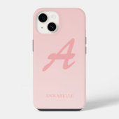 Benetzter Name des Monogramms in Rosa iPhone Hülle (Rückseite)